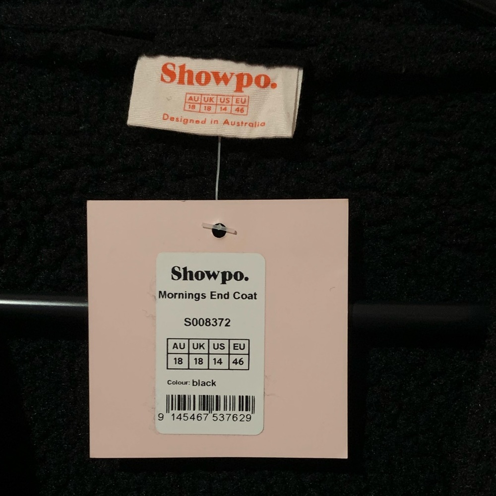 Showpo Mornings End Coat in Black, Size 18 - Picture 4 of 4
